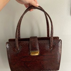 Snake print leather purse